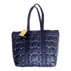 NEW Michael Kors Blue TOTE BAG HANDBAG Stirling Recycled Studded Purse 17x12 NWT